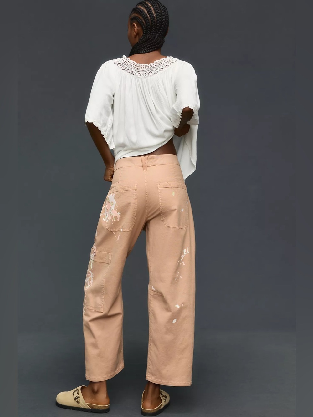 Pilcro Anthropologie Light Peach Orange Millie Low-Slung Barrel Pants - Picture 6 of 10